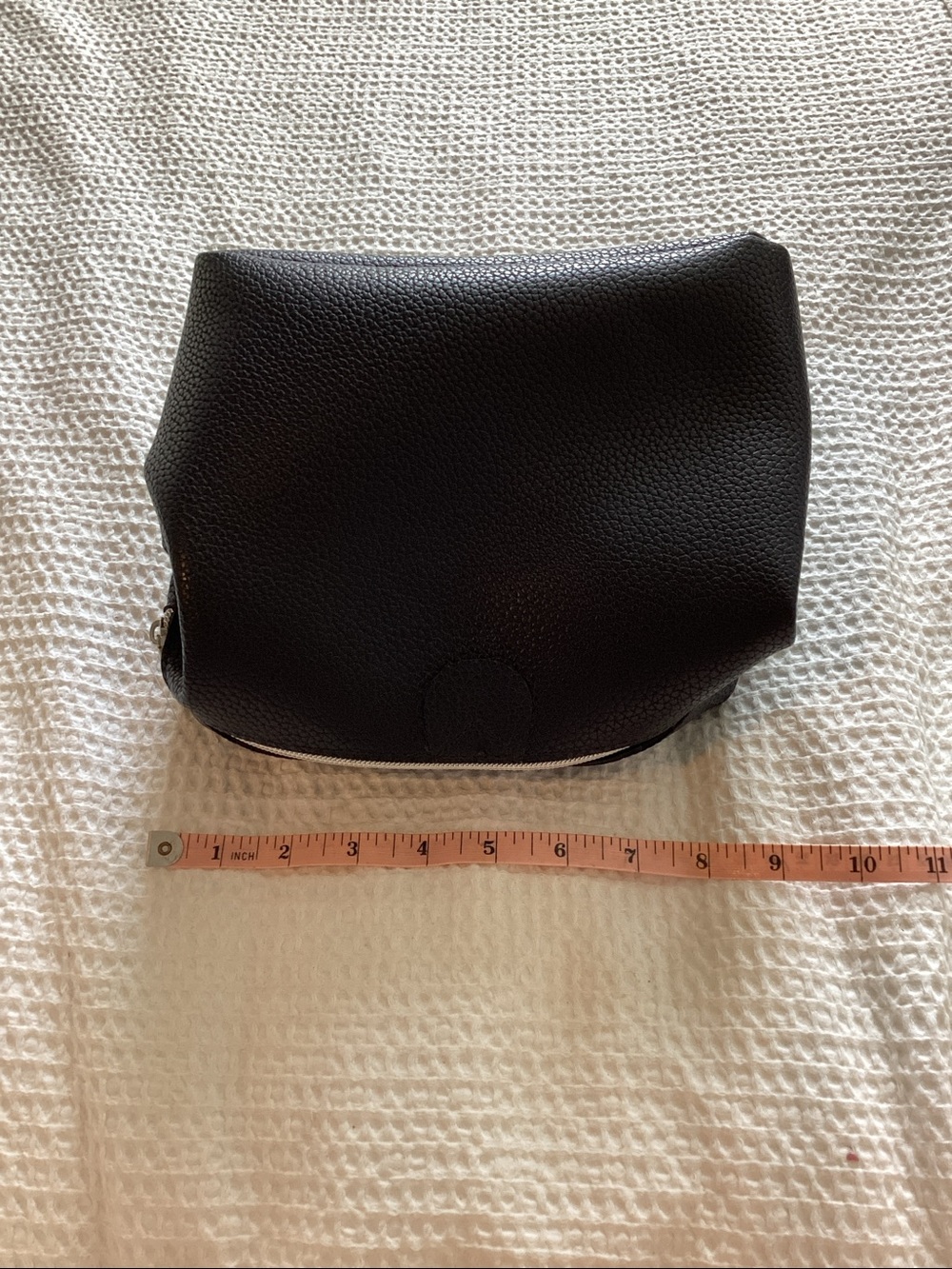Black Pebbled Leather Cosmetic Pouch - Picture 3 of 3